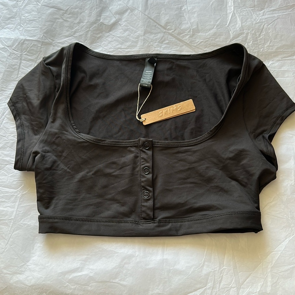 SKIMS Dark Brown Bikini Top